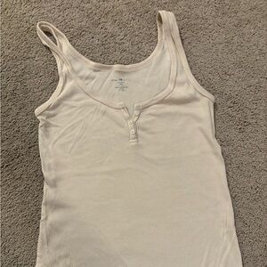 XS Brandy Melville Women's Cream to light pink Tank Top